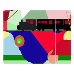 Abstract Train Double Sided Flano Blanket (large) 