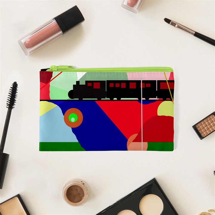 Abstract train Cosmetic Bag (XS)