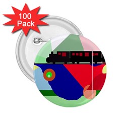 Abstract Train 2 25  Buttons (100 Pack)  by Valentinaart