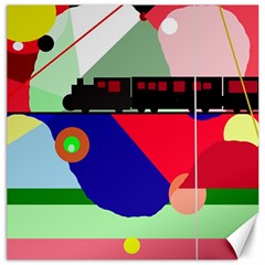 Abstract Train Canvas 16  X 16   by Valentinaart