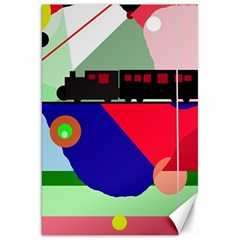 Abstract Train Canvas 20  X 30   by Valentinaart