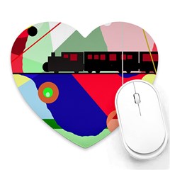 Abstract Train Heart Mousepads by Valentinaart