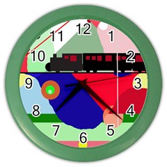 Abstract Train Color Wall Clocks by Valentinaart