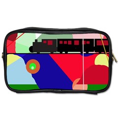 Abstract Train Toiletries Bags by Valentinaart