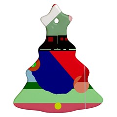 Abstract Train Christmas Tree Ornament (2 Sides)