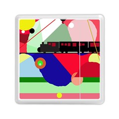 Abstract Train Memory Card Reader (square) 