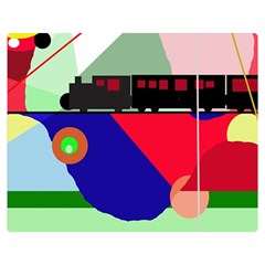 Abstract Train Double Sided Flano Blanket (medium) 