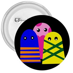 Three Monsters 3  Buttons by Valentinaart