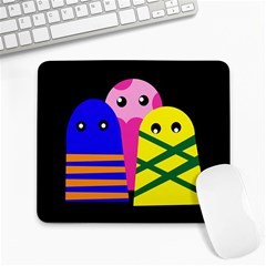 Three Monsters Large Mousepads by Valentinaart