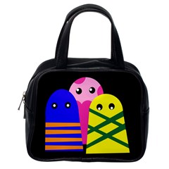 Three Monsters Classic Handbags (one Side) by Valentinaart