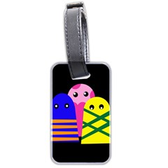 Three Monsters Luggage Tags (two Sides) by Valentinaart