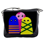 Three monsters Messenger Bags Front