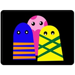 Three Monsters Double Sided Fleece Blanket (large) 