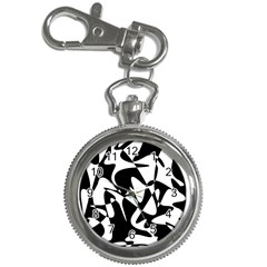 Black And White Elegant Pattern Key Chain Watches by Valentinaart