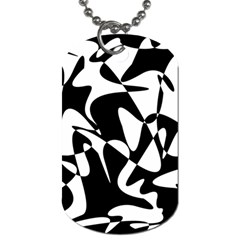 Black And White Elegant Pattern Dog Tag (one Side) by Valentinaart