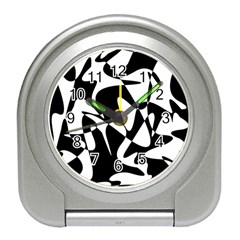 Black And White Elegant Pattern Travel Alarm Clocks by Valentinaart