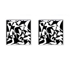 Black And White Elegant Pattern Cufflinks (square) by Valentinaart