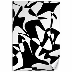 Black And White Elegant Pattern Canvas 12  X 18   by Valentinaart