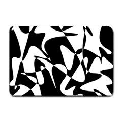 Black And White Elegant Pattern Small Doormat  by Valentinaart