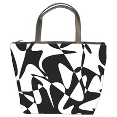 Black And White Elegant Pattern Bucket Bags by Valentinaart