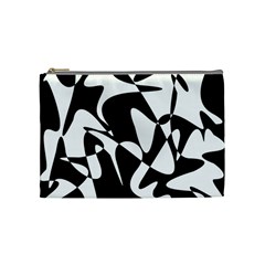 Black And White Elegant Pattern Cosmetic Bag (medium)  by Valentinaart