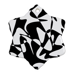 Black And White Elegant Pattern Ornament (snowflake)  by Valentinaart