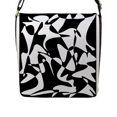 Black And White Elegant Pattern Flap Messenger Bag (l)  by Valentinaart