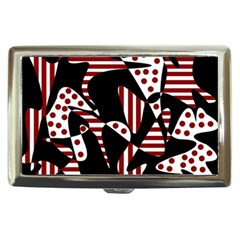 Red, Black And White Abstraction Cigarette Money Cases by Valentinaart