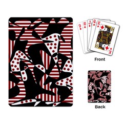 Red, Black And White Abstraction Playing Card by Valentinaart