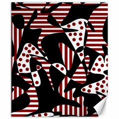 Red, Black And White Abstraction Canvas 8  X 10  by Valentinaart