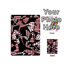 Red, Black And White Abstraction Playing Cards 54 (mini)  by Valentinaart