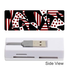 Red, Black And White Abstraction Memory Card Reader (stick) 