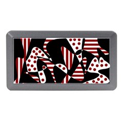 Red, Black And White Abstraction Memory Card Reader (mini)