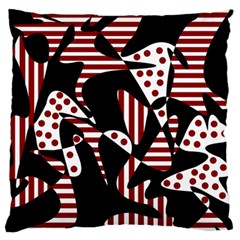 Red, Black And White Abstraction Large Flano Cushion Case (one Side) by Valentinaart