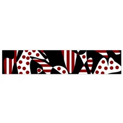 Red, Black And White Abstraction Flano Scarf (small) by Valentinaart