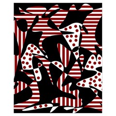 Red, Black And White Abstraction Drawstring Bag (small)