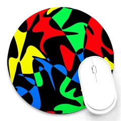 Colorful Abstraction Round Mousepads by Valentinaart