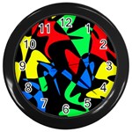 Colorful abstraction Wall Clocks (Black) Front