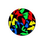 Colorful abstraction Rubber Round Coaster (4 pack)  Front