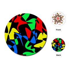 Colorful Abstraction Playing Cards (round) 