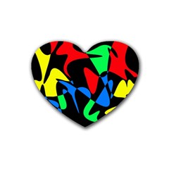 Colorful Abstraction Heart Coaster (4 Pack)  by Valentinaart