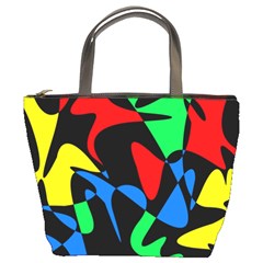 Colorful Abstraction Bucket Bags by Valentinaart