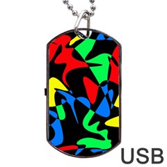 Colorful Abstraction Dog Tag Usb Flash (two Sides) 