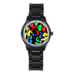 Colorful abstraction Stainless Steel Round Watch