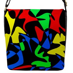 Colorful Abstraction Flap Messenger Bag (s) by Valentinaart