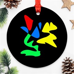 Colorful Abstraction Ornament (round)  by Valentinaart