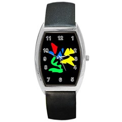 Colorful Abstraction Barrel Style Metal Watch by Valentinaart