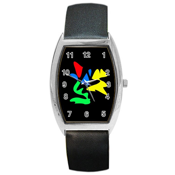 Colorful abstraction Barrel Style Metal Watch