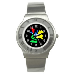 Colorful Abstraction Stainless Steel Watch by Valentinaart