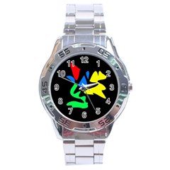 Colorful Abstraction Stainless Steel Analogue Watch by Valentinaart